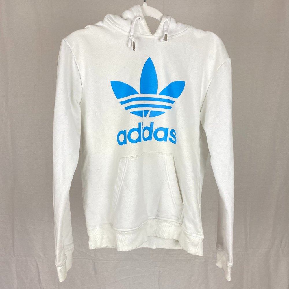 Adidas Originals Trefoil White Hoodie Sweatshirt Mens Small Unisex